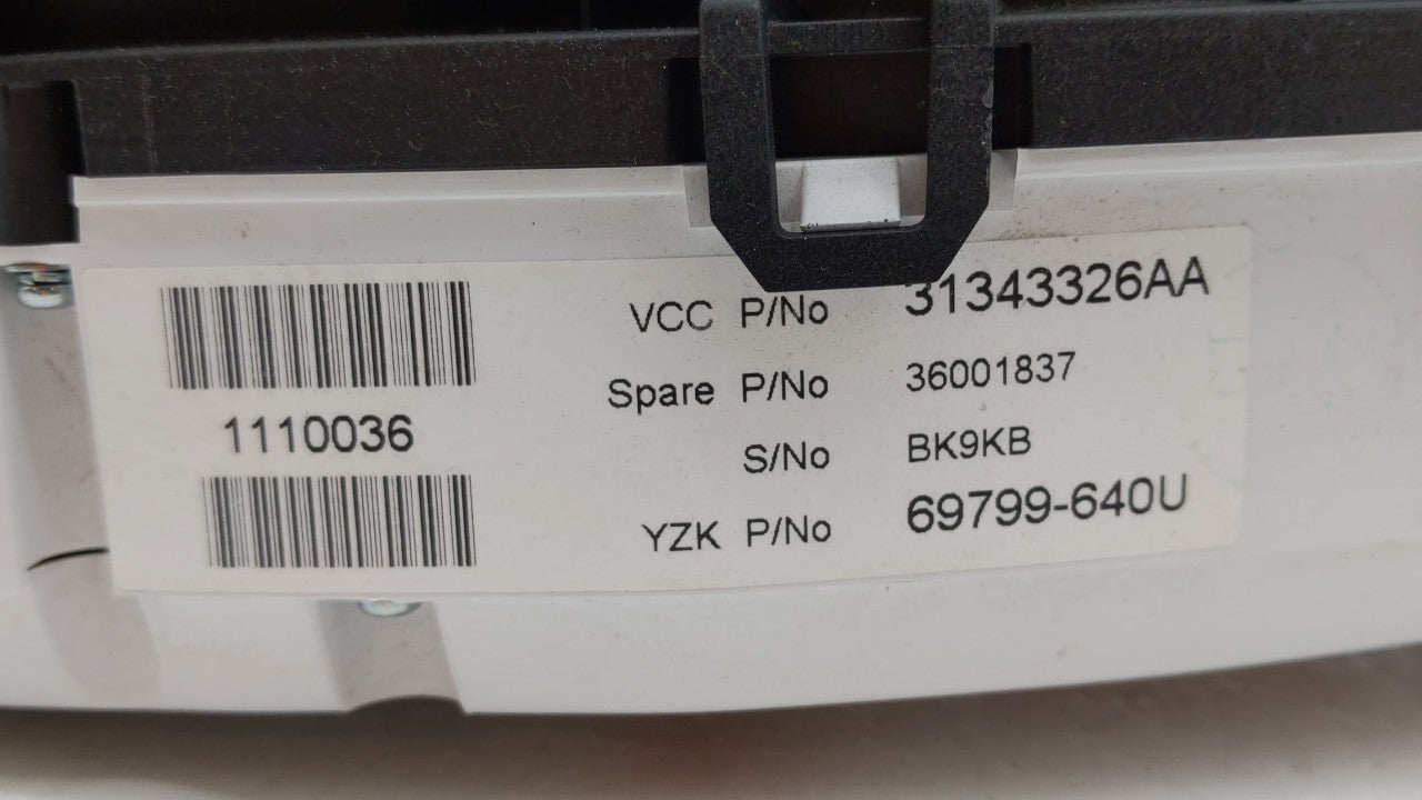 2013 Volvo S60 Instrument Cluster Speedometer Gauges P/N:31343326AA 31296371AB Fits Fits 2011 2012 2014 OEM Used Auto Parts 