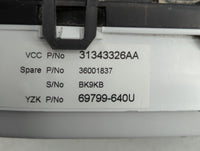 2013 Volvo S60 Instrument Cluster Speedometer Gauges Fits Fits 2018 OEM Used Auto Parts - Oemusedautoparts1.com