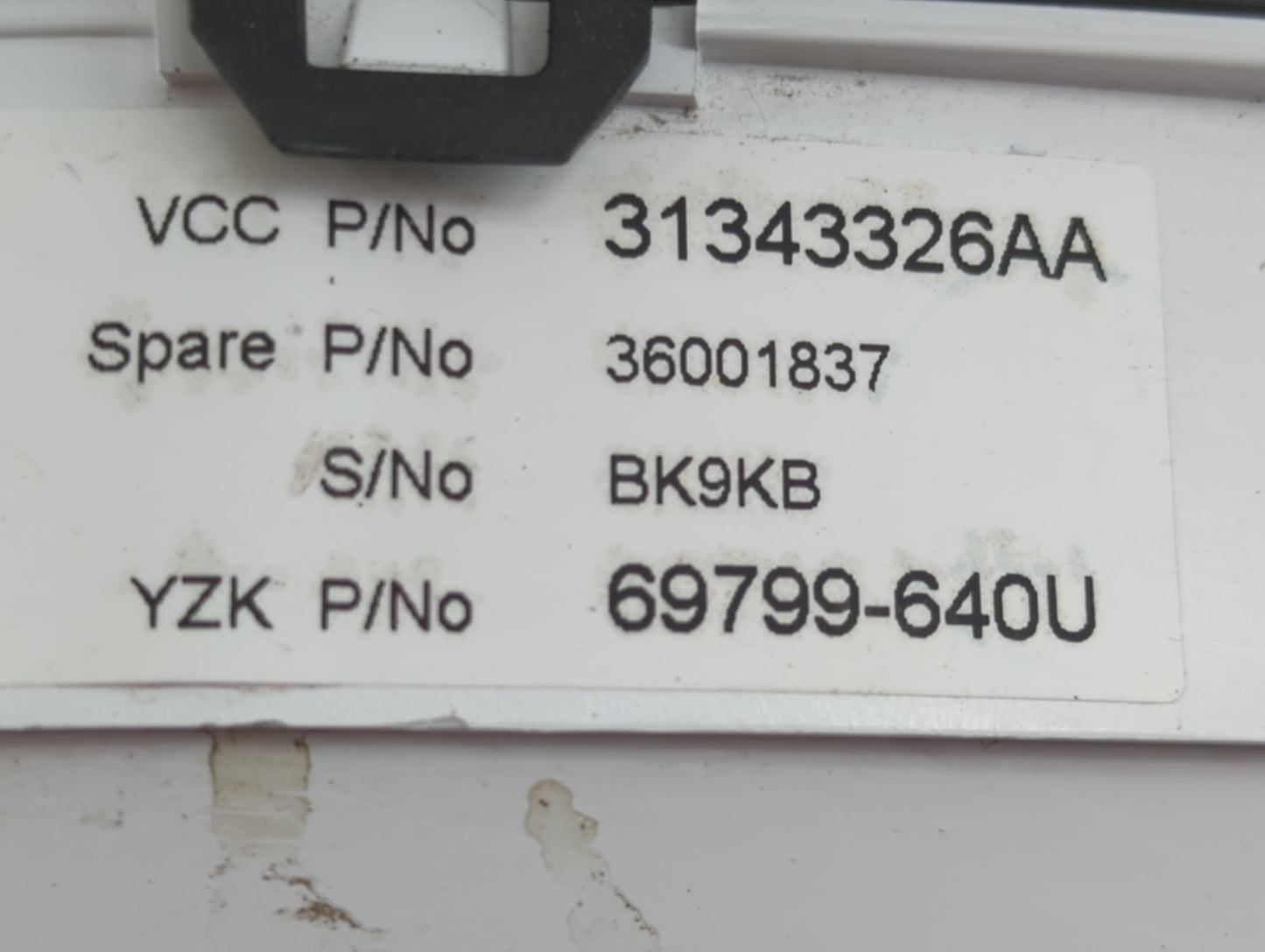 2013 Volvo V60 Instrument Cluster Speedometer Gauges P/N:31343326AA Fits Fits 2011 2012 2014 OEM Used Auto Parts - Oemusedau
