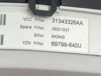 2013 Volvo V60 Instrument Cluster Speedometer Gauges P/N:31343326AA Fits Fits 2011 2012 2014 OEM Used Auto Parts - Oemusedau