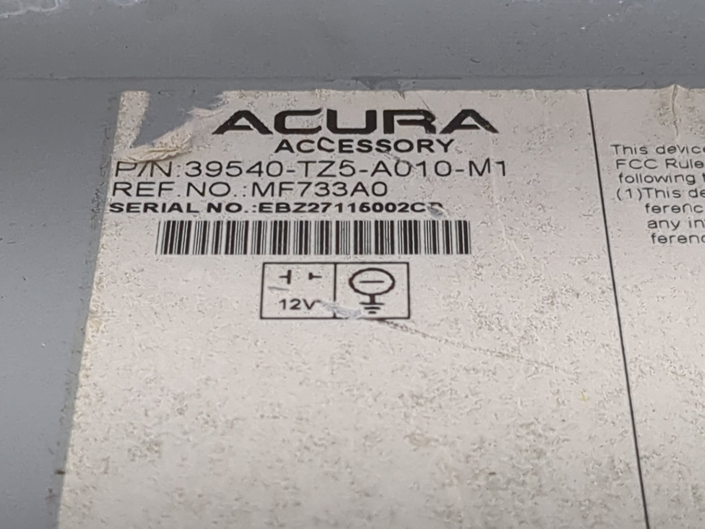 2014-2015 Acura Mdx Radio AM FM Cd Player Receiver Replacement P/N:39540-TZ5-A010-M1 MF733A0 Fits Fits 2014 2015 OEM Used Au