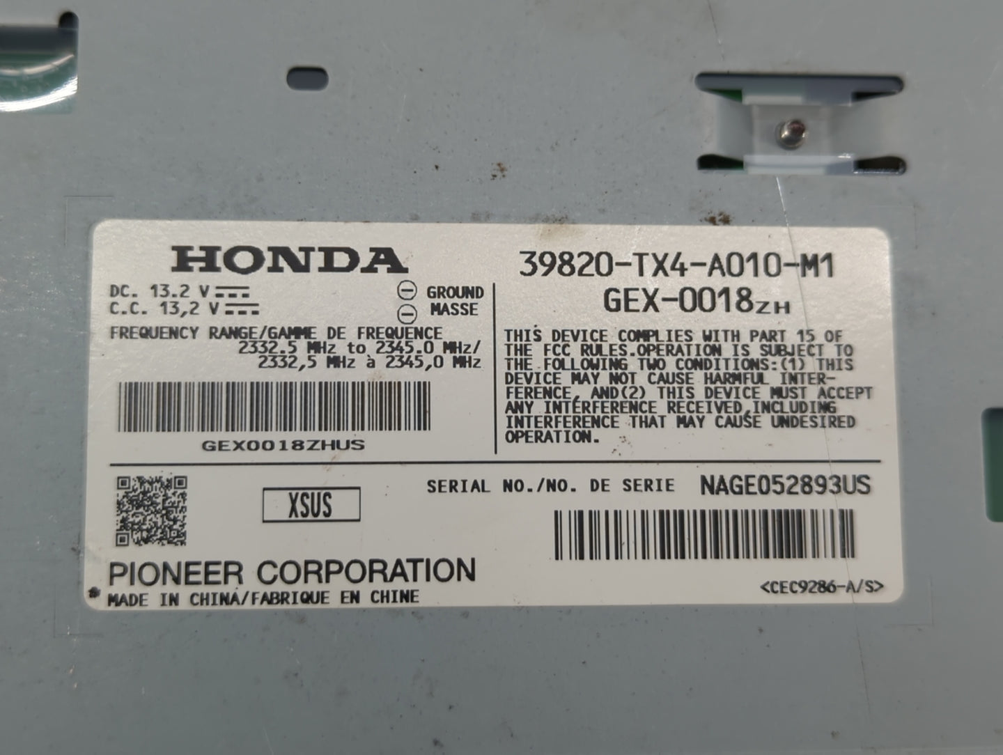 2013-2016 Acura Rdx Am Fm Cd Player Radio Receiver - Oemusedautoparts1.com