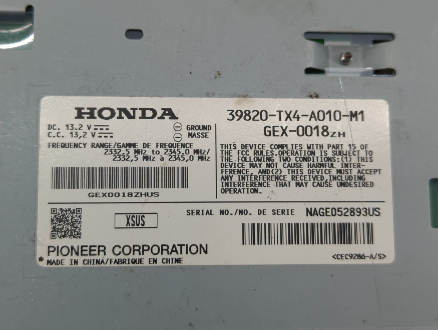 2013-2016 Acura Rdx Am Fm Cd Player Radio Receiver - Oemusedautoparts1.com