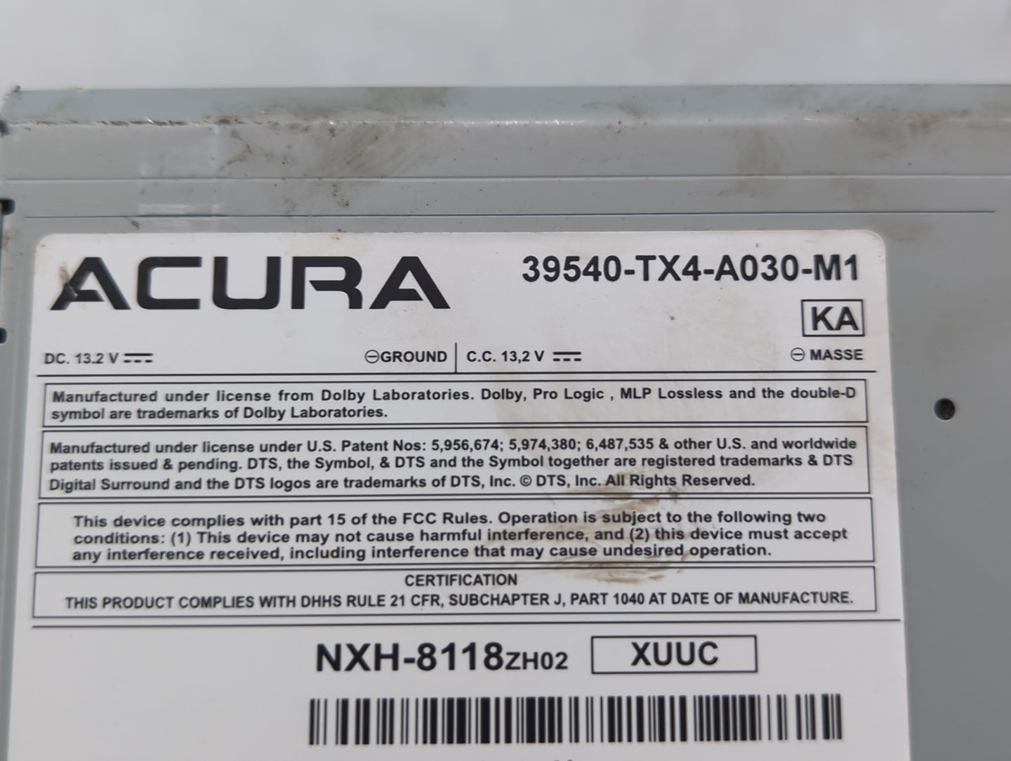 2013-2015 Acura Rdx Am Fm Cd Player Radio Receiver - Oemusedautoparts1.com