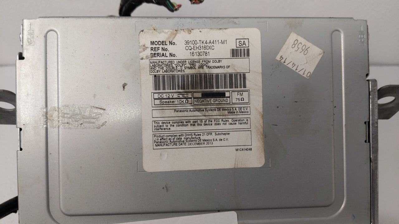 2009-2014 Acura Tl Radio AM FM Cd Player Receiver Replacement P/N:39100-TK4-A411-M1 39100-TK4-A000 Fits OEM Used Auto Parts 