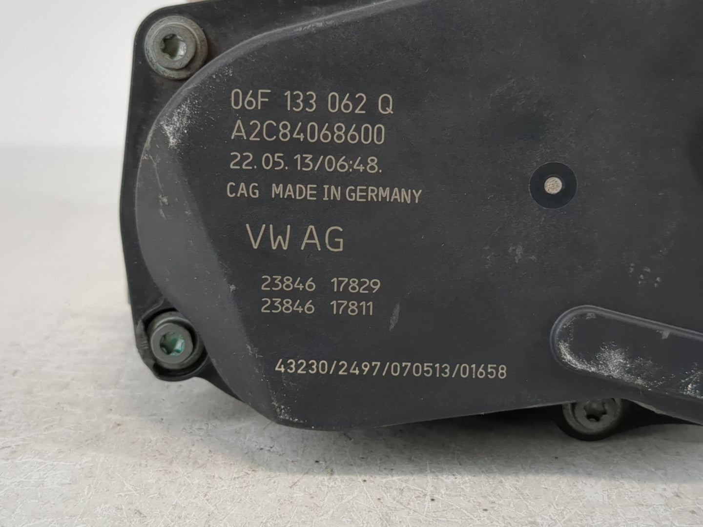 2005-2016 Audi A4 Throttle Body P/N:06F 133 062 Q Fits OEM Used Auto Parts - Oemusedautoparts1.com
