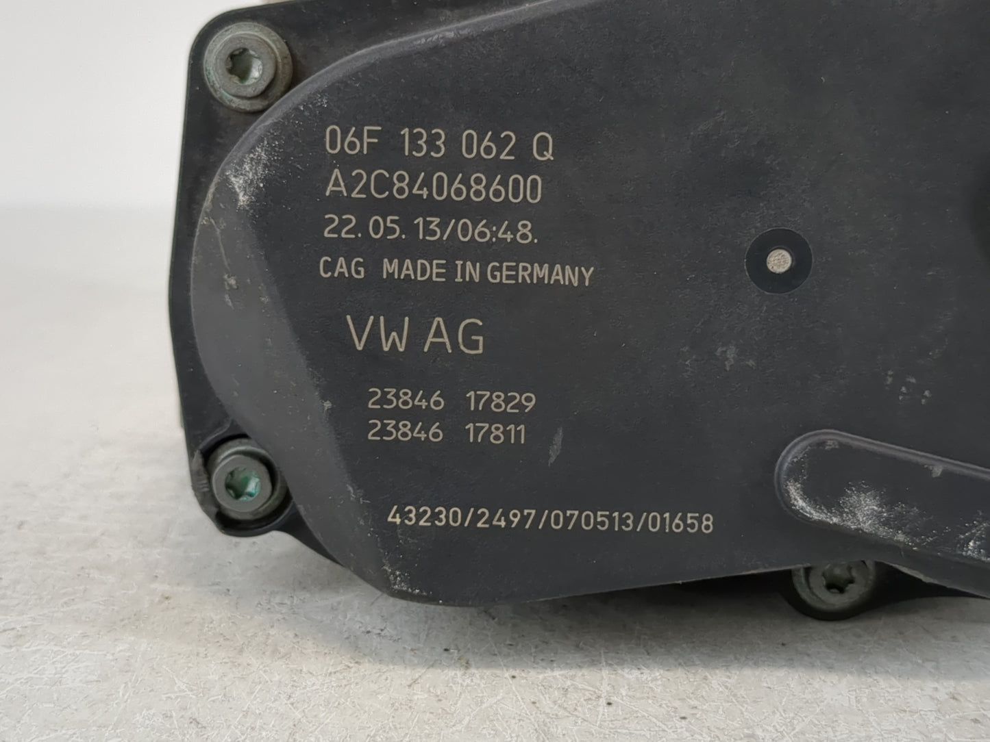 2005-2016 Audi A4 Throttle Body P/N:06F 133 062 Q Fits OEM Used Auto Parts - Oemusedautoparts1.com