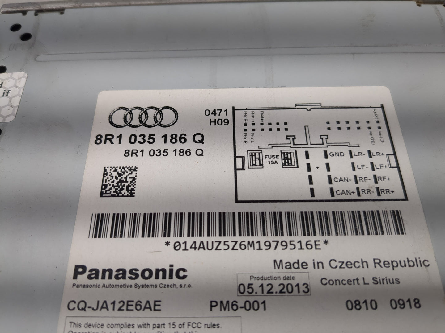 2013-2016 Audi A4 Radio AM FM Cd Player Receiver Replacement P/N:8R1 035 186 Q Fits Fits 2011 2012 2013 2014 2015 2016 2017 