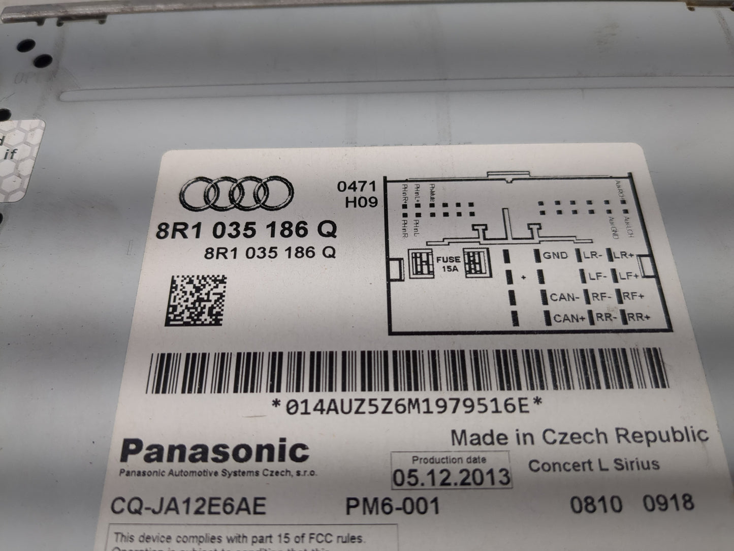 2013-2016 Audi A4 Radio AM FM Cd Player Receiver Replacement P/N:8R1 035 186 Q Fits Fits 2011 2012 2013 2014 2015 2016 2017 