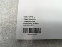2014 Audi A4 Owners Manual Book Guide P/N:142.561.8K0.23 OEM Used Auto Parts - Oemusedautoparts1.com