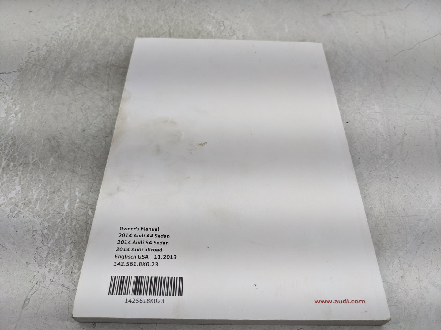 2014 Audi A4 Owners Manual Book Guide P/N:1425618K023 OEM Used Auto Parts - Oemusedautoparts1.com