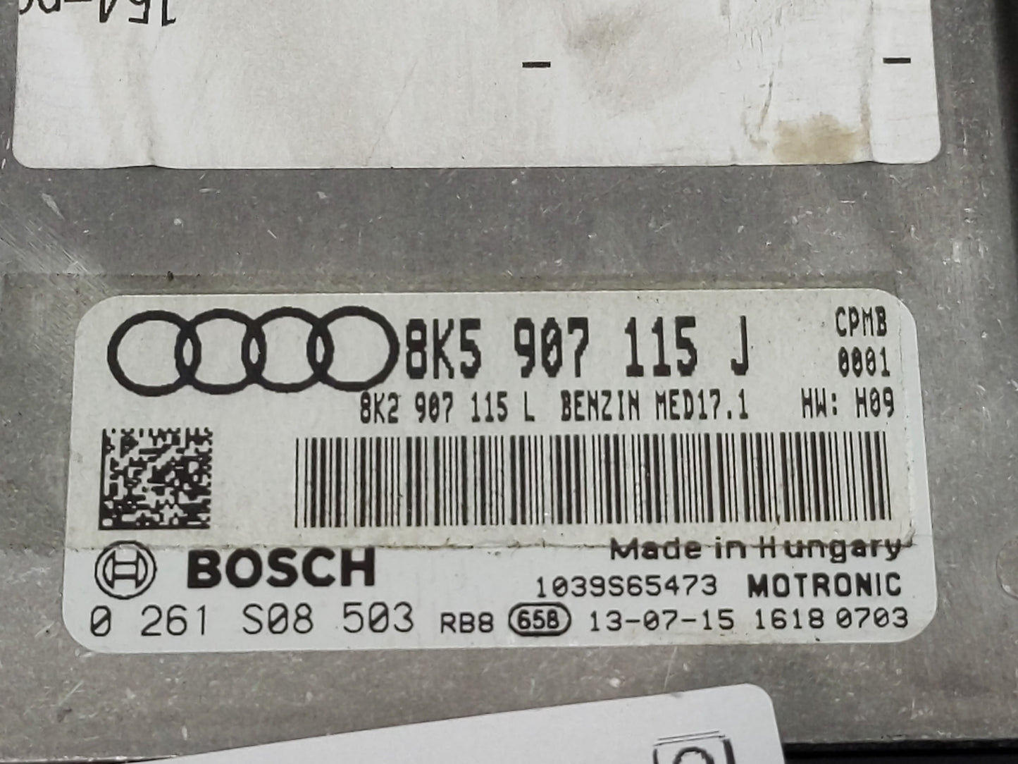2013-2016 Audi A4 PCM Engine Control Computer ECU ECM PCU OEM P/N:0 261 S08 503 8K5 907 115 J Fits Fits 2013 2014 2015 2016 
