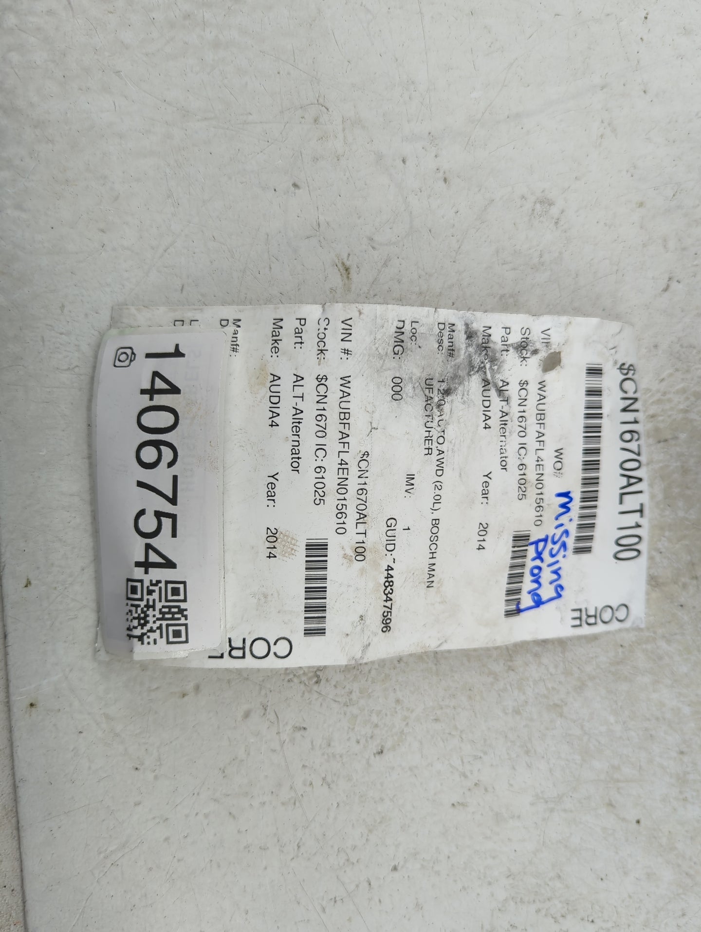 2013-2016 Audi A4 Alternator Replacement Generator Charging Assembly Engine OEM P/N:06H 903 017 K FG20S015 Fits OEM Used Aut