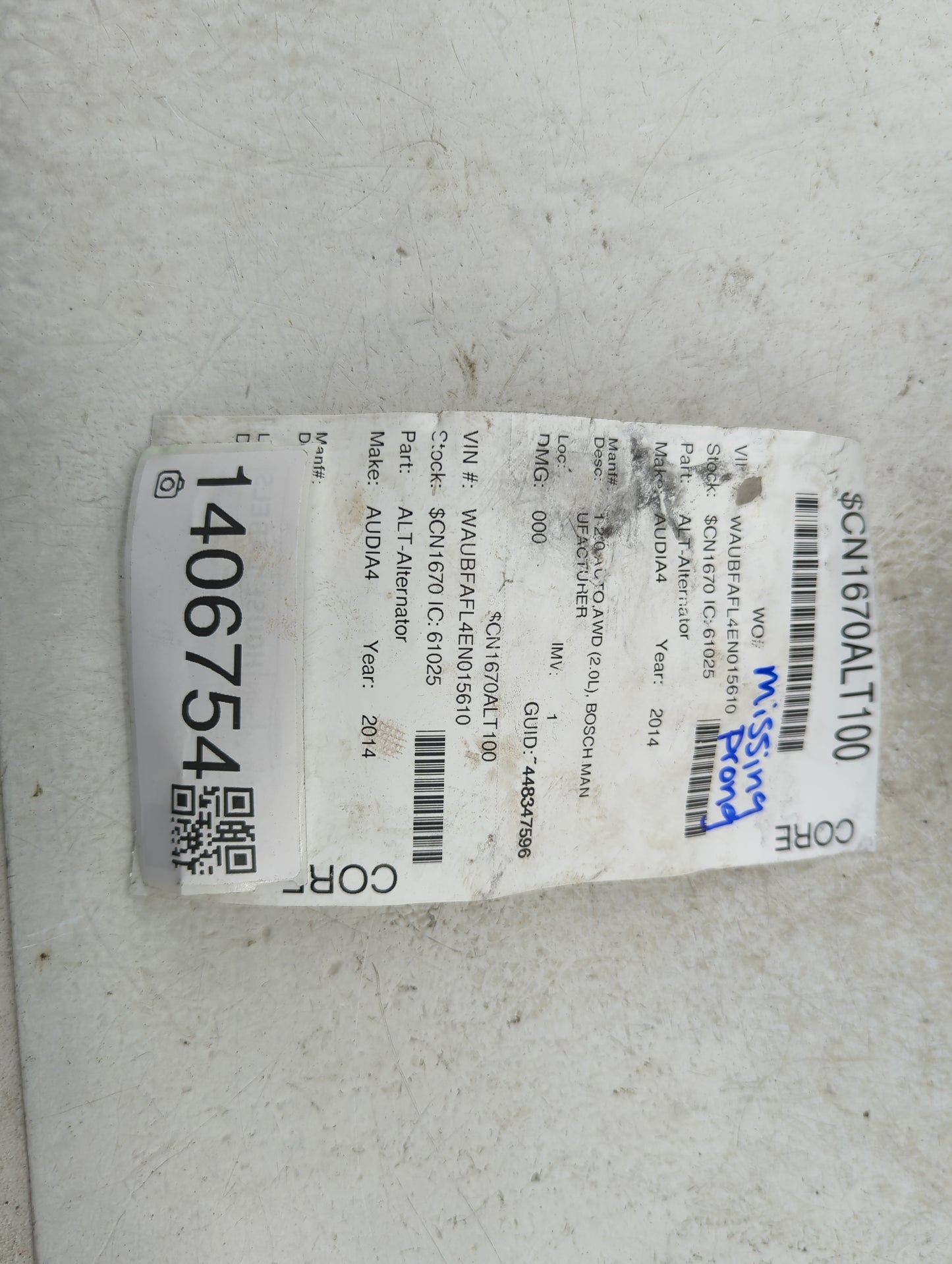 2013-2016 Audi A4 Alternator Replacement Generator Charging Assembly Engine OEM P/N:06H 903 017 K FG20S015 Fits OEM Used Aut