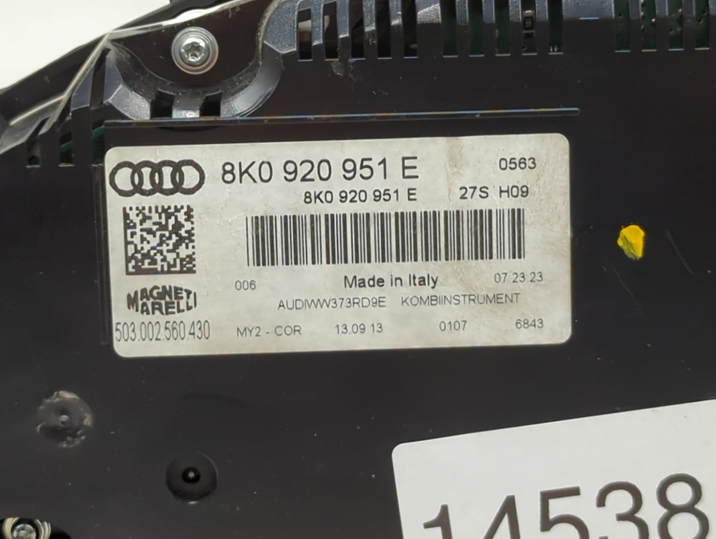2013-2016 Audi A4 Instrument Cluster Speedometer Gauges P/N:8K0920951E Miles:84K Fits Fits 2013 2014 2015 2016 OEM Used Auto