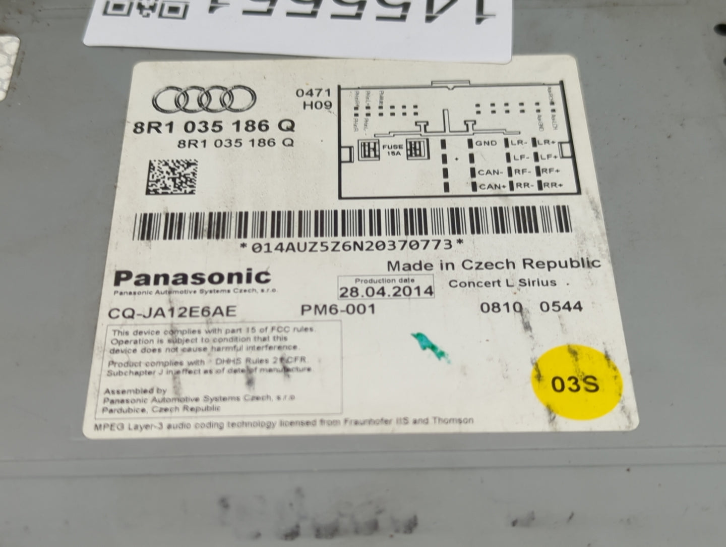 2013-2016 Audi A4 Radio AM FM Cd Player Receiver Replacement P/N:8R1 035 186 Q Fits Fits 2011 2012 2013 2014 2015 2016 2017 