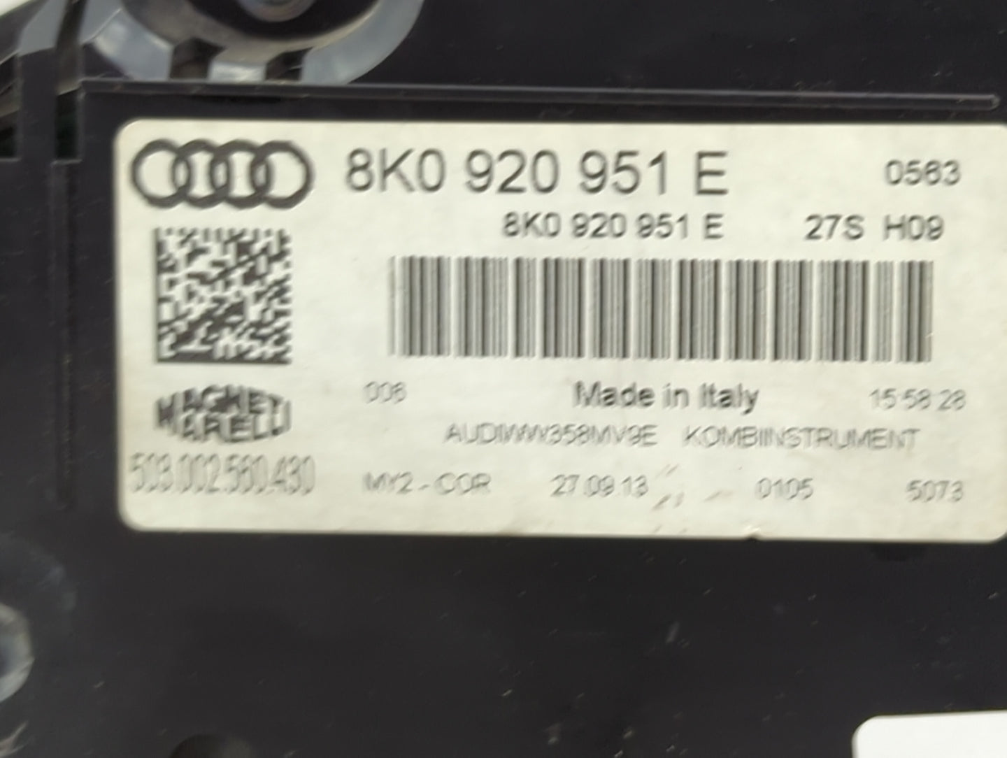 2013-2016 Audi A4 Instrument Cluster Speedometer Gauges P/N:8K0920951E 503.002.560.431 Miles: Fits Fits 2013 2014 2015 2016 