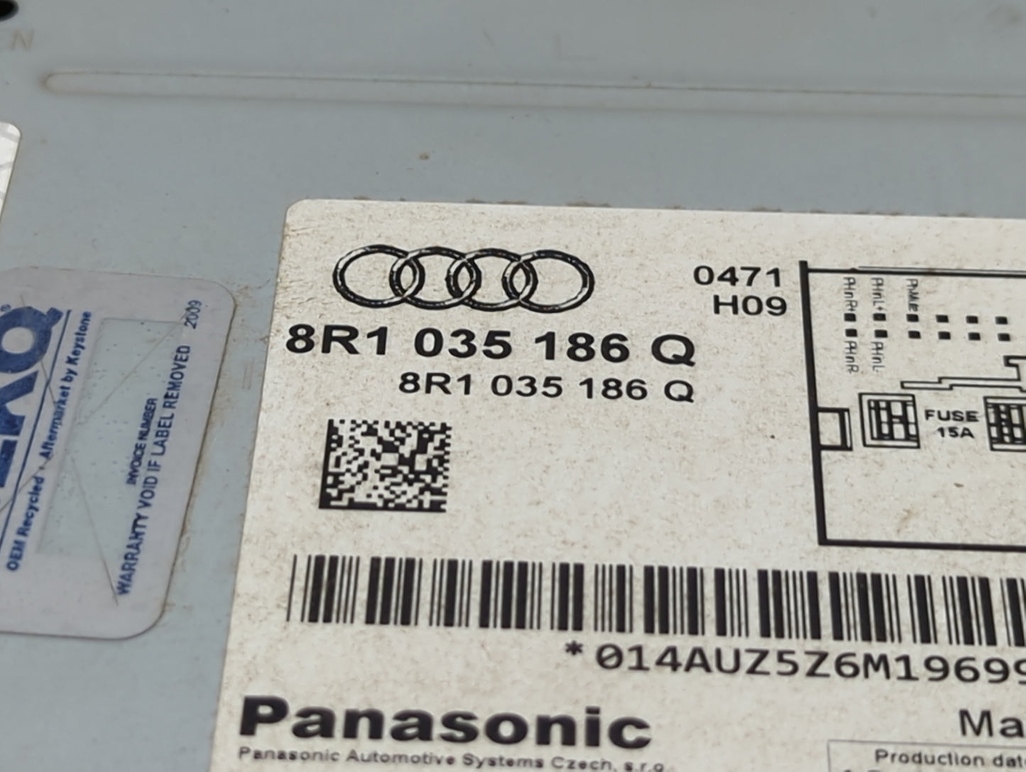 2013-2016 Audi A4 Radio AM FM Cd Player Receiver Replacement P/N:8R1035186Q Fits Fits 2013 2014 2015 2016 OEM Used Auto Part