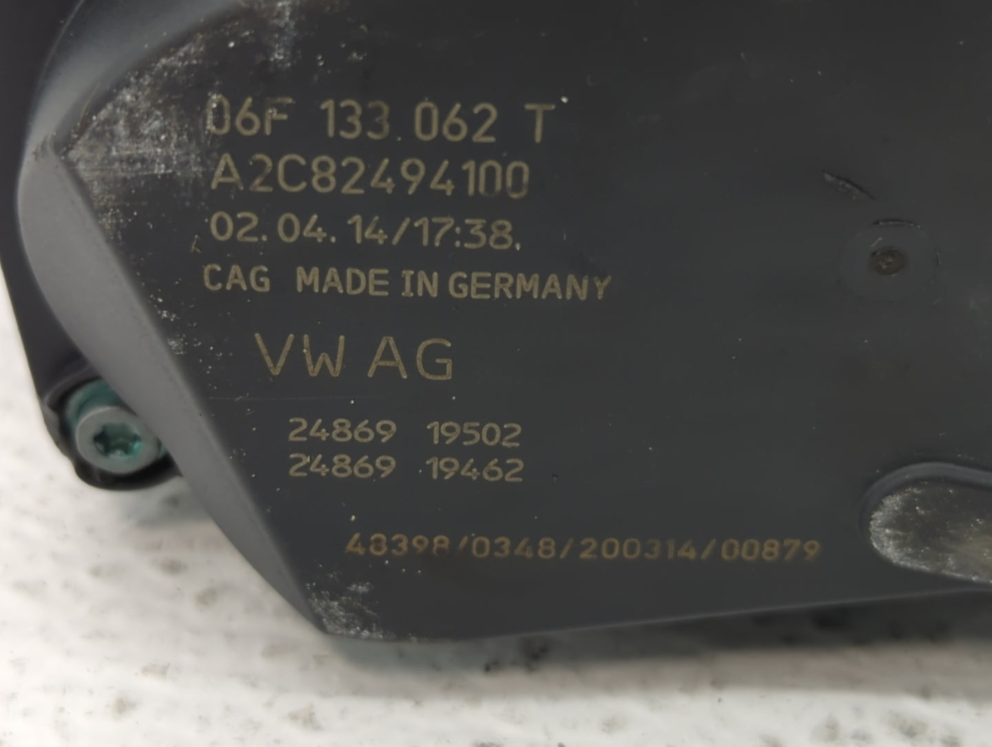 2005-2016 Audi A4 Throttle Body P/N:06F 133 062 T 06F 133 062 Q Fits OEM Used Auto Parts - Oemusedautoparts1.com