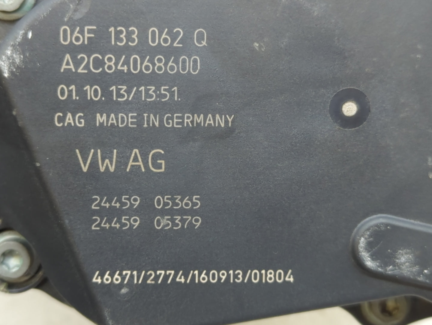 2005-2016 Audi A4 Throttle Body P/N:06F 133 062 Q Fits OEM Used Auto Parts - Oemusedautoparts1.com