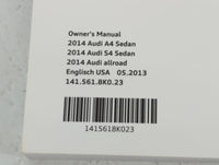 2014 Audi A4 Owners Manual Book Guide P/N:1415618K023 141 561 8K0 23 OEM Used Auto Parts - Oemusedautoparts1.com