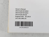 2014 Audi A4 Owners Manual Book Guide P/N:1415618K023 OEM Used Auto Parts - Oemusedautoparts1.com