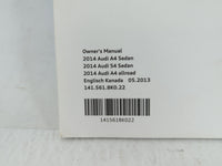 2014 Audi A4 Owners Manual Book Guide P/N:1415618K022 OEM Used Auto Parts - Oemusedautoparts1.com