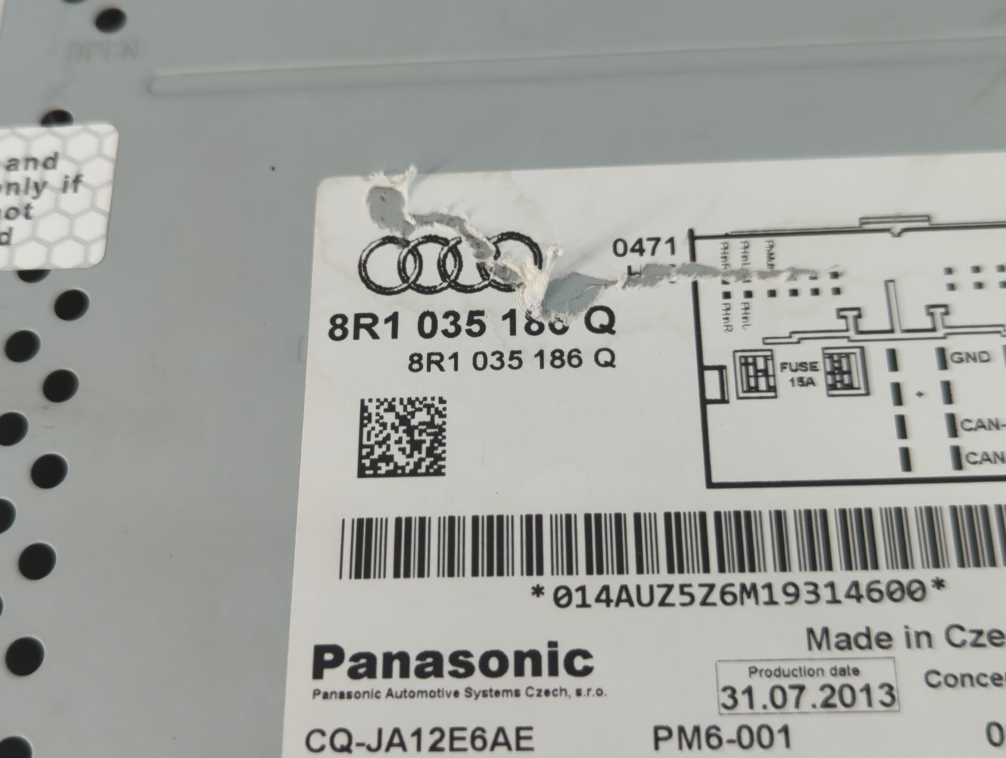 2014 Audi A4 Radio AM FM Cd Player Receiver Replacement P/N:8R1 035 188 Q Fits Fits 2009 2010 2011 2012 2013 2015 2016 2017 