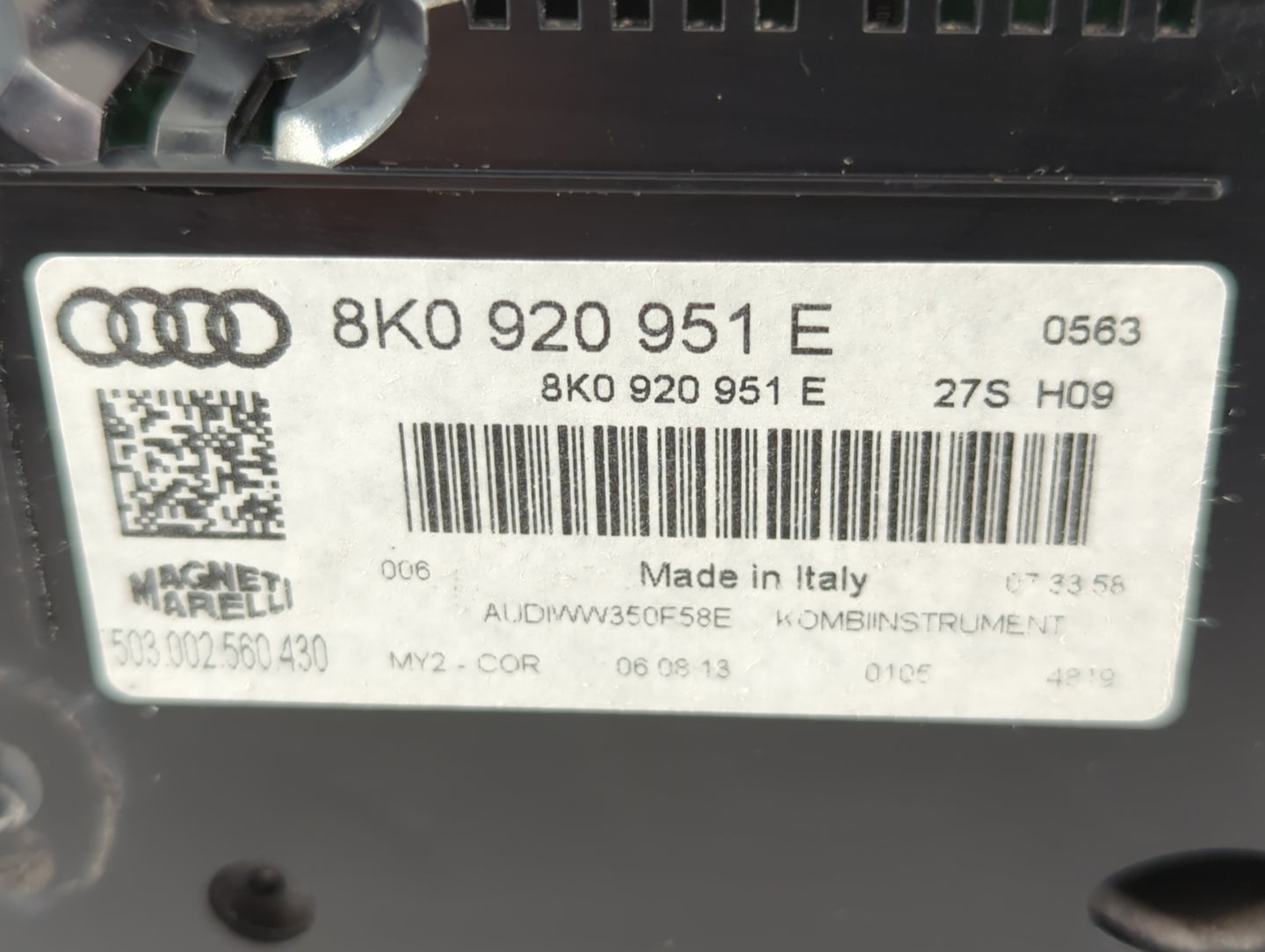 2013-2016 Audi A4 Instrument Cluster Speedometer Gauges P/N:8K0 920 951 E Fits Fits 2013 2014 2015 2016 OEM Used Auto Parts 