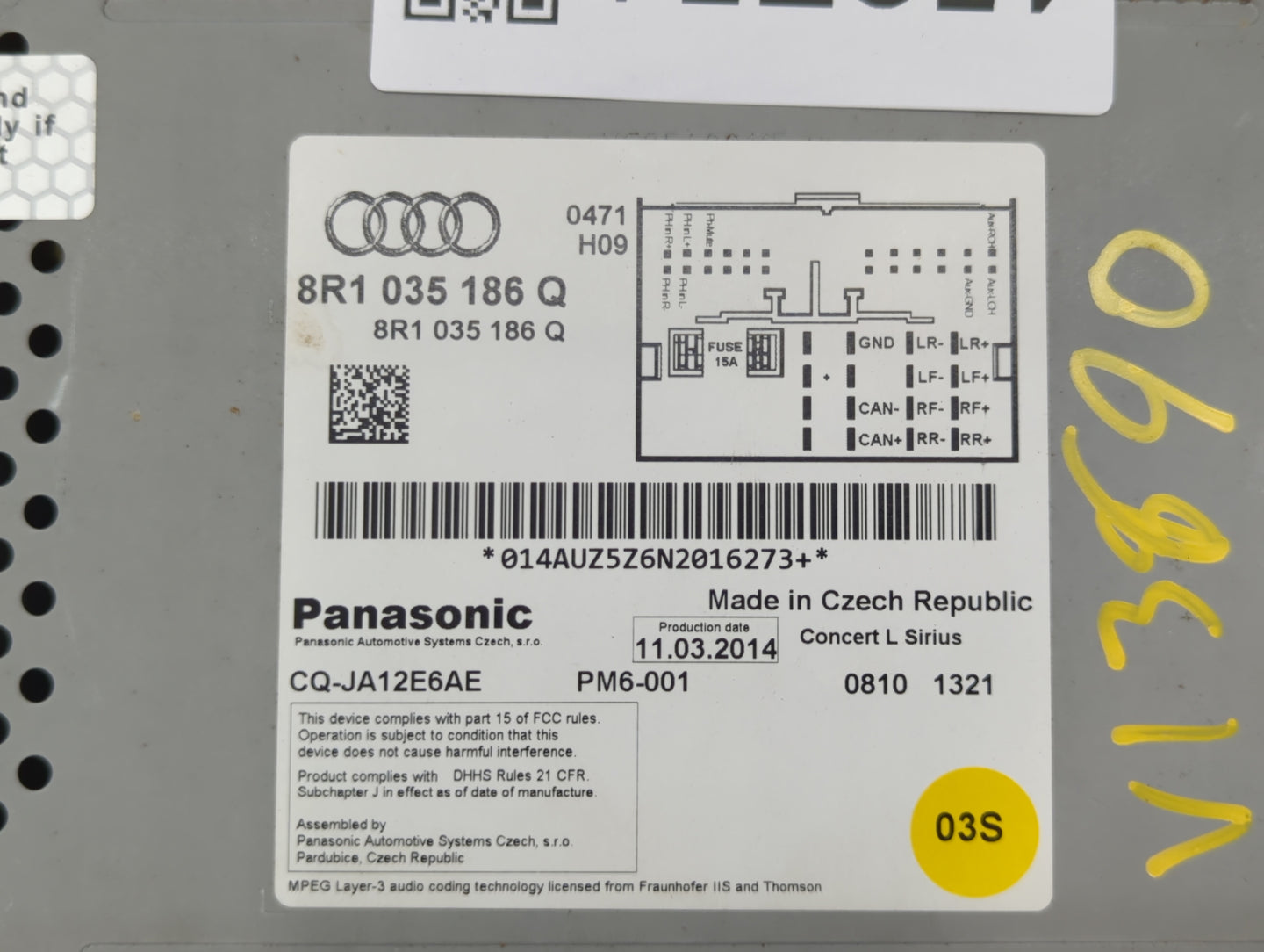 2013-2016 Audi A4 Quattro Am Fm Cd Player Radio Receiver - Oemusedautoparts1.com