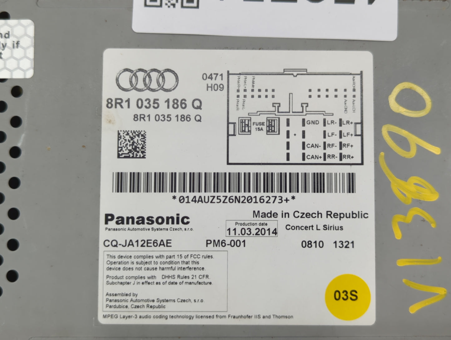 2013-2016 Audi A4 Quattro Am Fm Cd Player Radio Receiver - Oemusedautoparts1.com