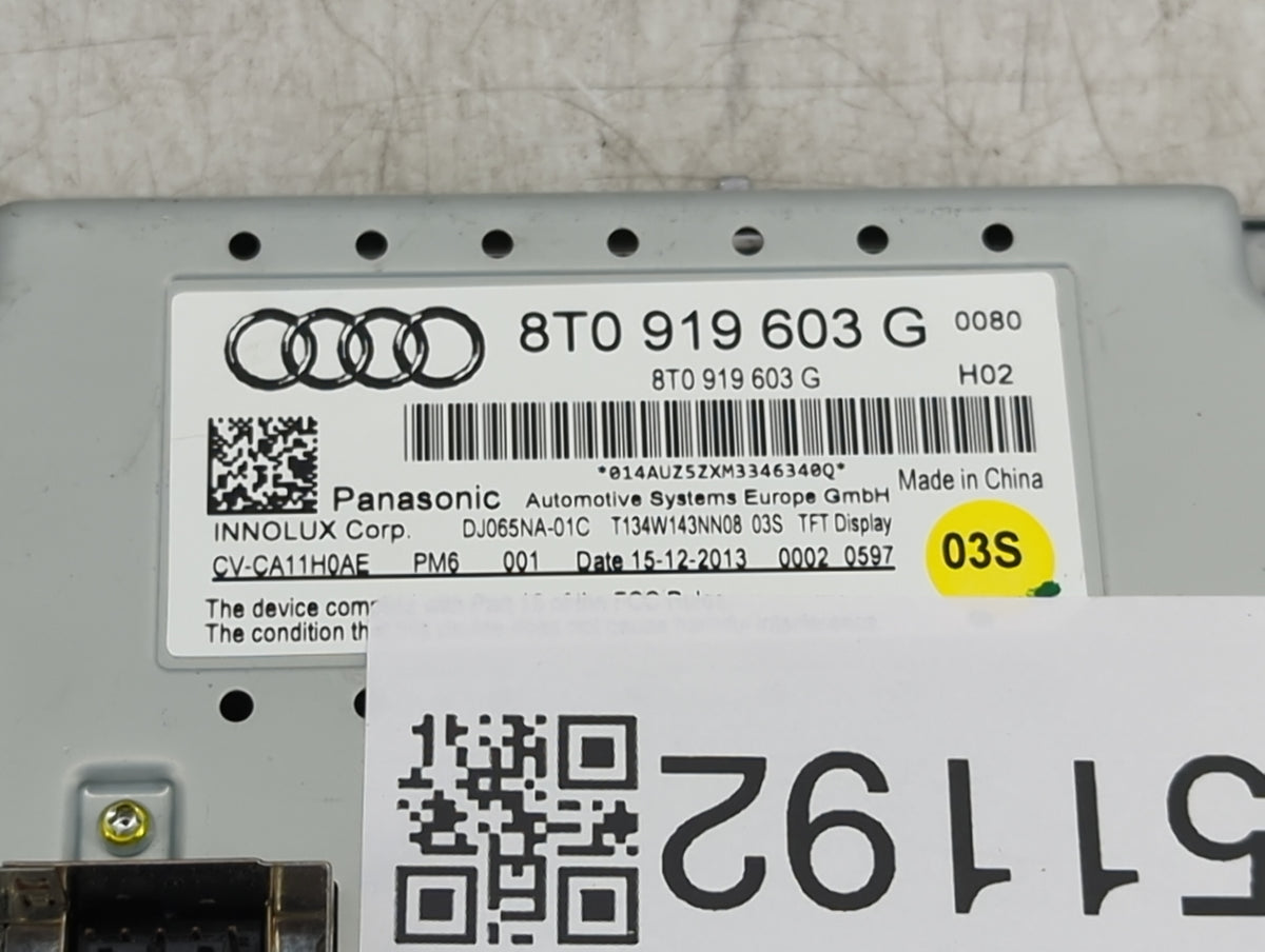 2008-2012 Audi A5 Information Radio Display Screen 1451192 - Oemusedautoparts1.com