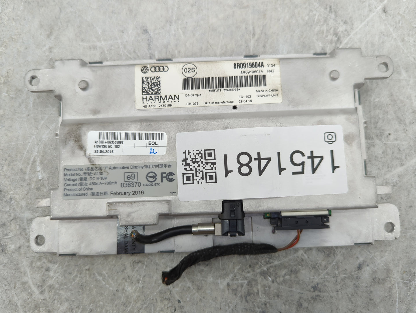 2014 Audi A5 Information Display Screen - Oemusedautoparts1.com