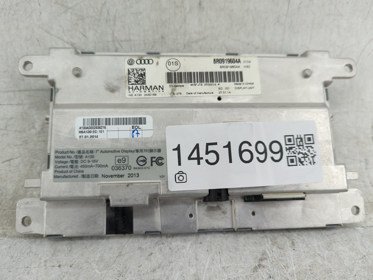 2014 Audi A5 Information Display Screen - Oemusedautoparts1.com