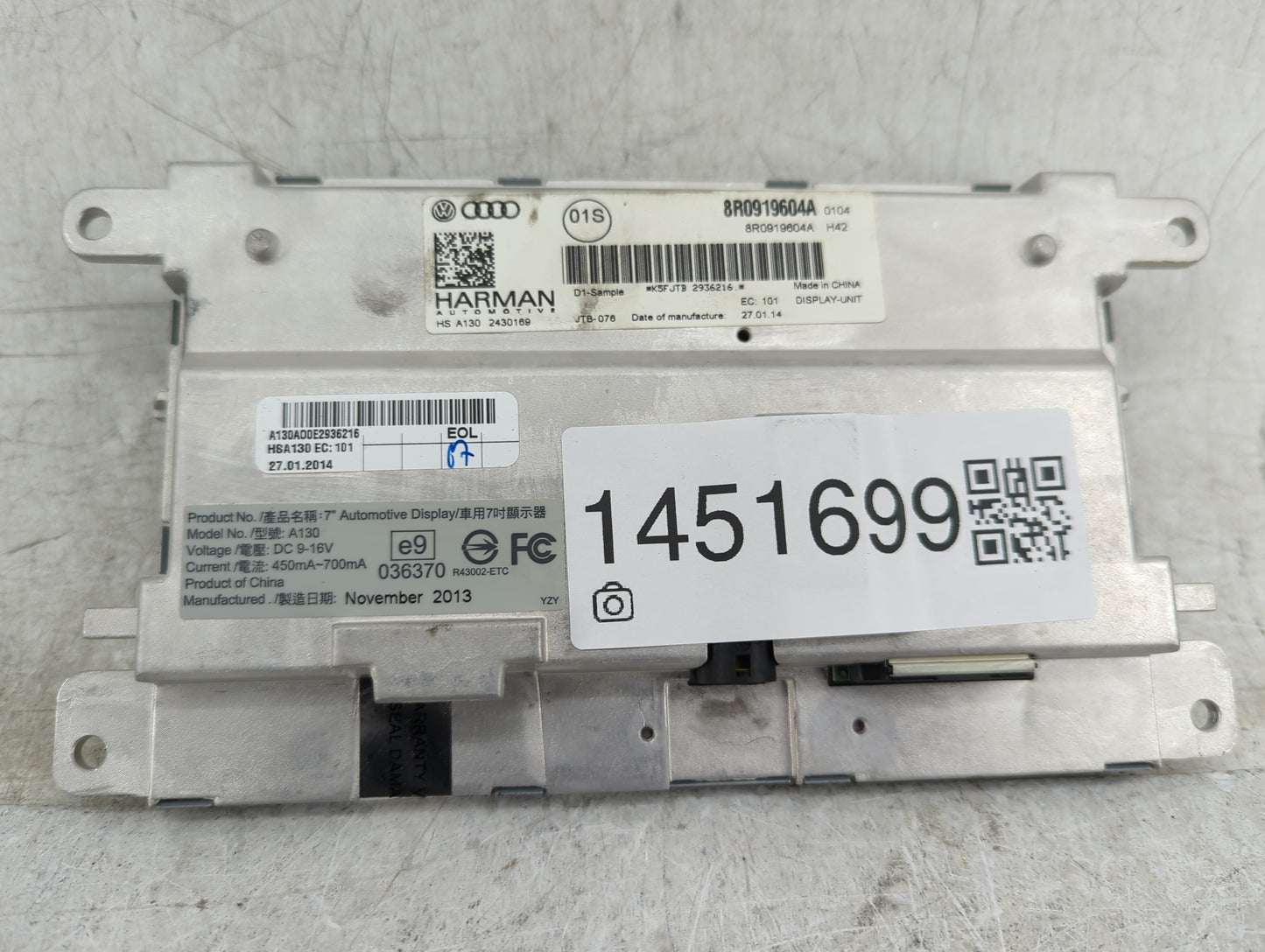 2014 Audi A5 Information Display Screen - Oemusedautoparts1.com