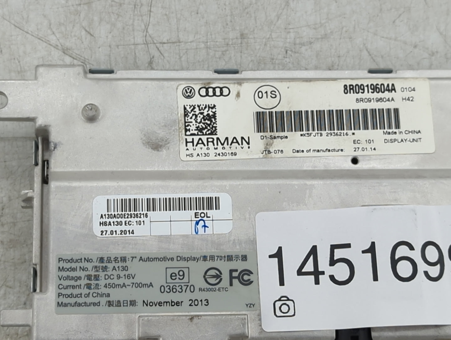 2014 Audi A5 Information Display Screen - Oemusedautoparts1.com