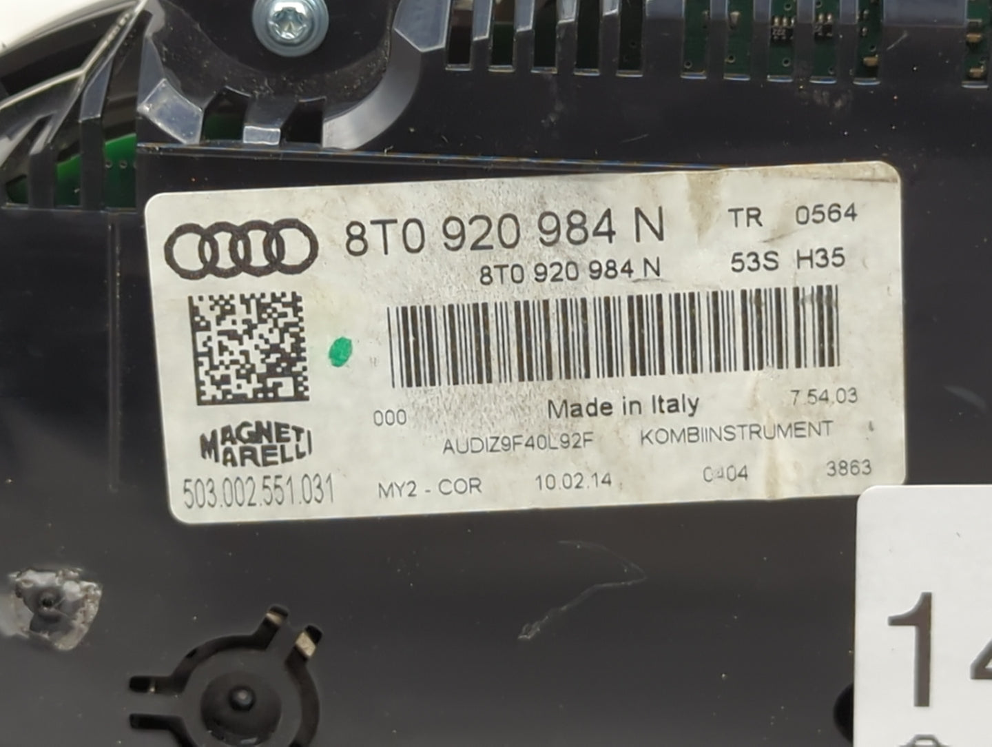 2014-2017 Audi A5 Instrument Cluster Speedometer Gauges P/N:8T0920984N 503002551031 Miles:75K Fits Fits 2014 2015 2016 2017 