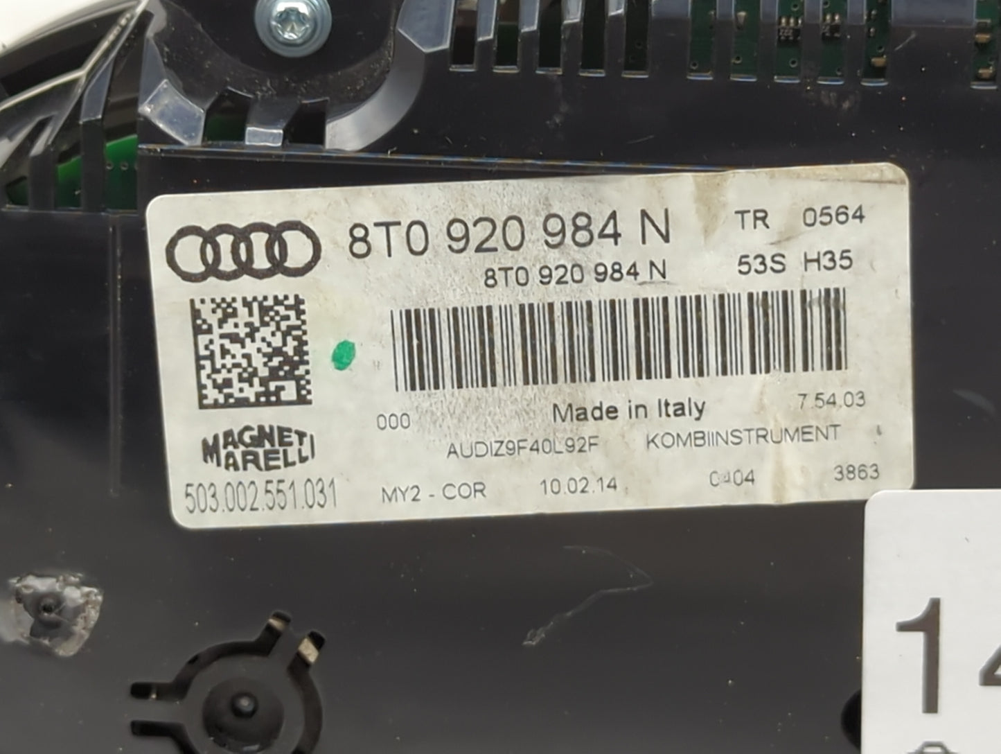 2014-2017 Audi A5 Instrument Cluster Speedometer Gauges P/N:8T0920984N 503002551031 Miles:75K Fits Fits 2014 2015 2016 2017 