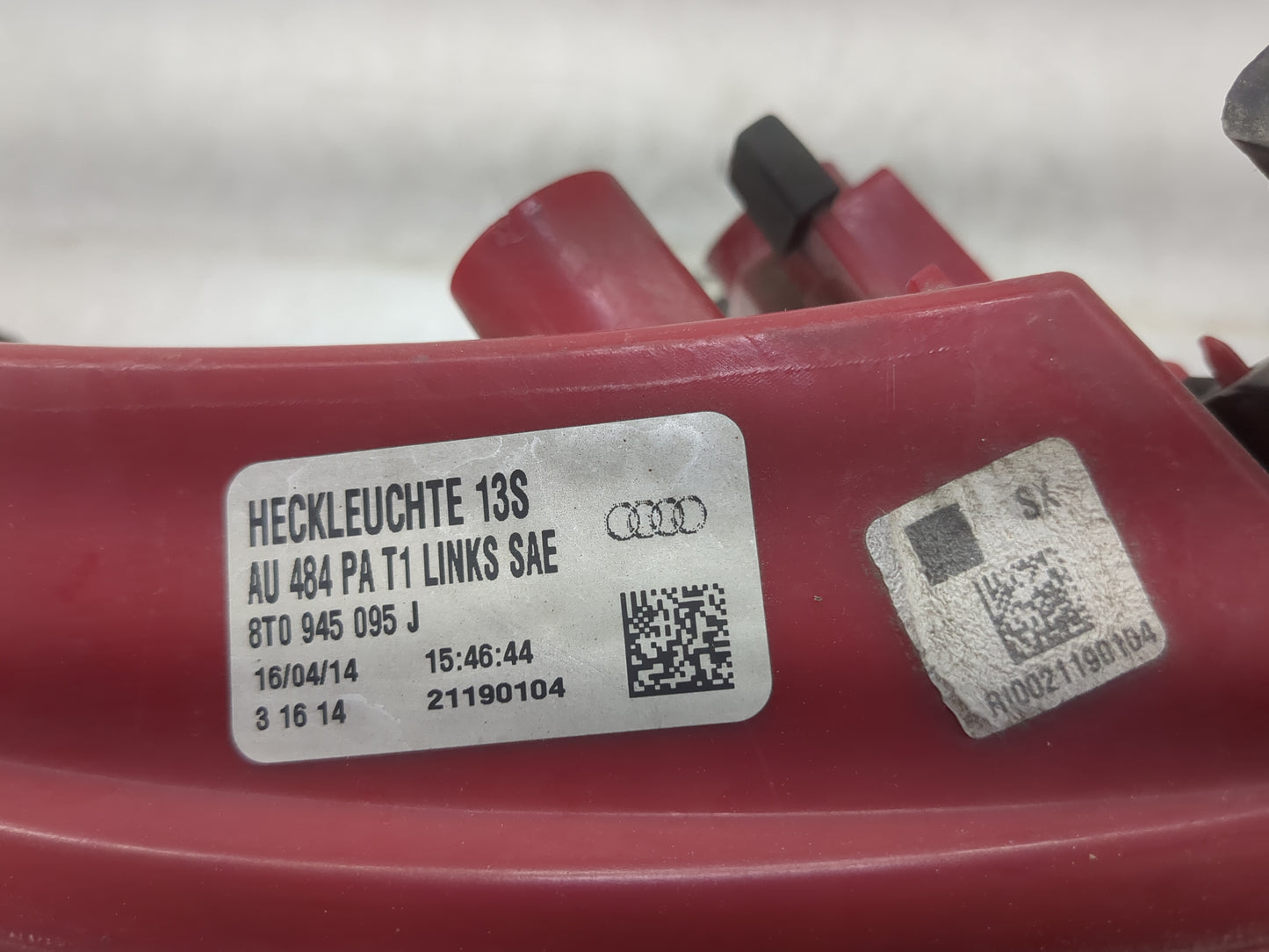 2013-2017 Audi A5 Tail Light Assembly Driver Left OEM P/N:8T0 945 095 J Fits Fits 2013 2014 2015 2016 2017 OEM Used Auto Par