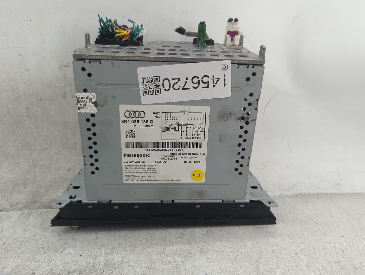 2010-2017 Audi A5 Radio AM FM Cd Player Receiver Replacement P/N:8R1035186Q CQ-JA12E6AE Fits OEM Used Auto Parts - Oemusedau