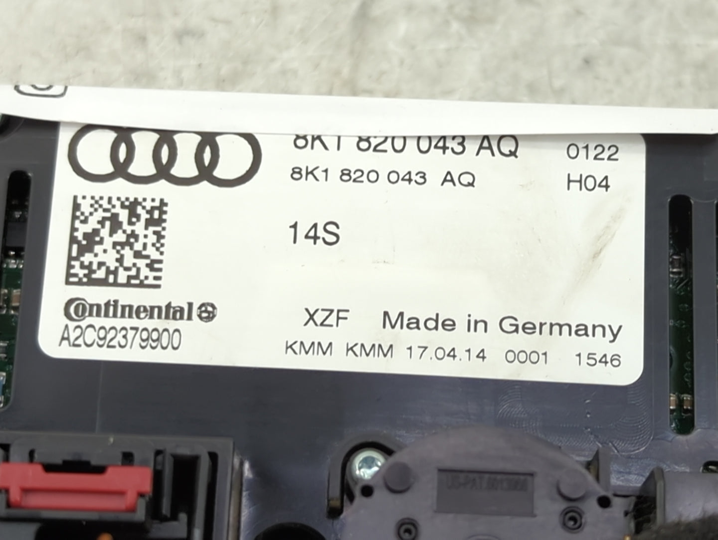 2014-2017 Audi A5 Climate Control Module Temperature AC/Heater Replacement P/N:8K1 820 043 AQ Fits Fits 2013 2014 2015 2016 