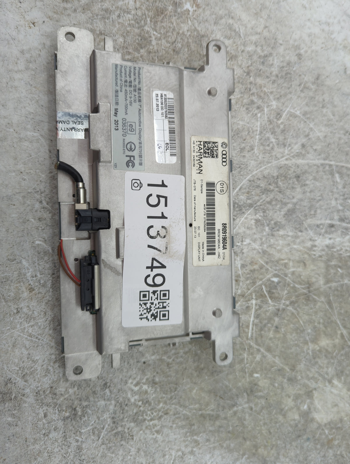 2013-2016 Audi A5 Information Radio Display Screen 1513749 - Oemusedautoparts1.com