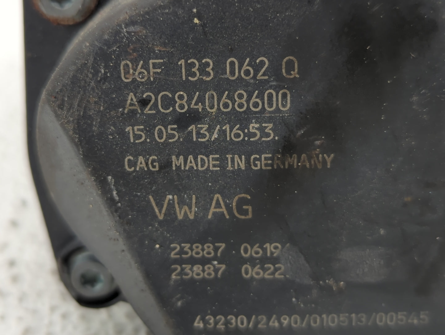 2010-2017 Audi A5 Throttle Body P/N:06F 133 062 T 06F 133 062 Q Fits OEM Used Auto Parts - Oemusedautoparts1.com