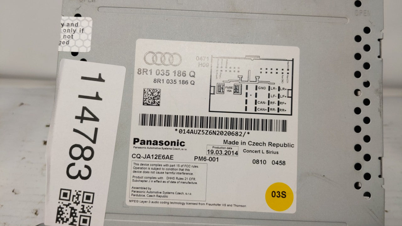 2014 Audi A5 Quattro Radio AM FM Cd Player Receiver Replacement P/N:8R1 035 186 H,8R1 035 186 Q 8R1 035 186 Q Fits OEM Used 
