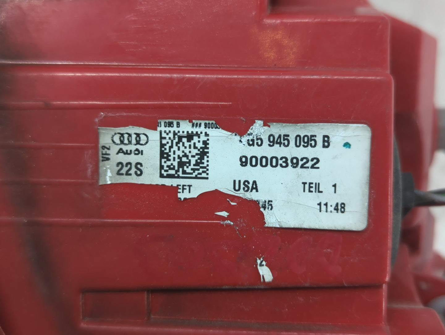 2012-2015 Audi A6 Tail Light Assembly Driver Left OEM P/N:4G5 945 095 B Fits Fits 2012 2013 2014 2015 OEM Used Auto Parts - 