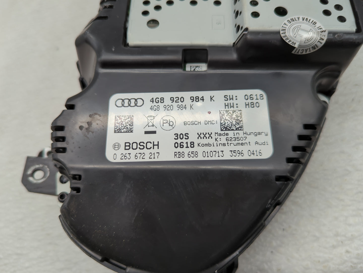 2014-2015 Audi A6 Instrument Cluster Speedometer Gauges P/N:4G8920984K 0263672217 Fits Fits 2014 2015 OEM Used Auto Parts - 