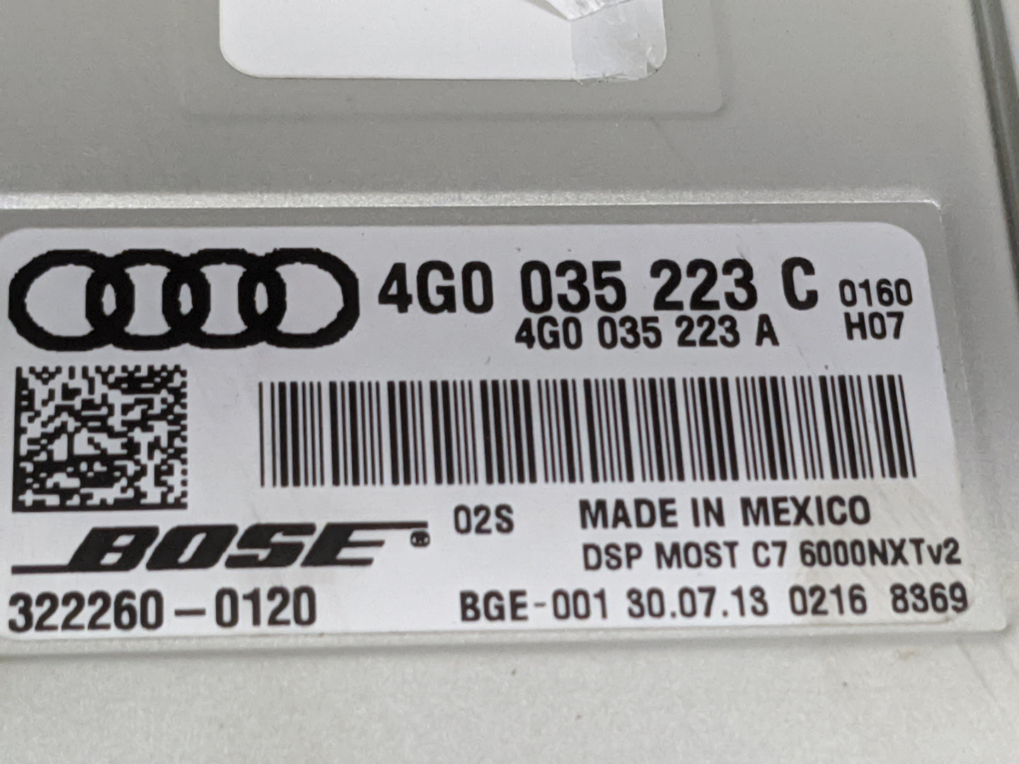 2012-2014 Audi A6 Radio Speaker Amplifier - Oemusedautoparts1.com