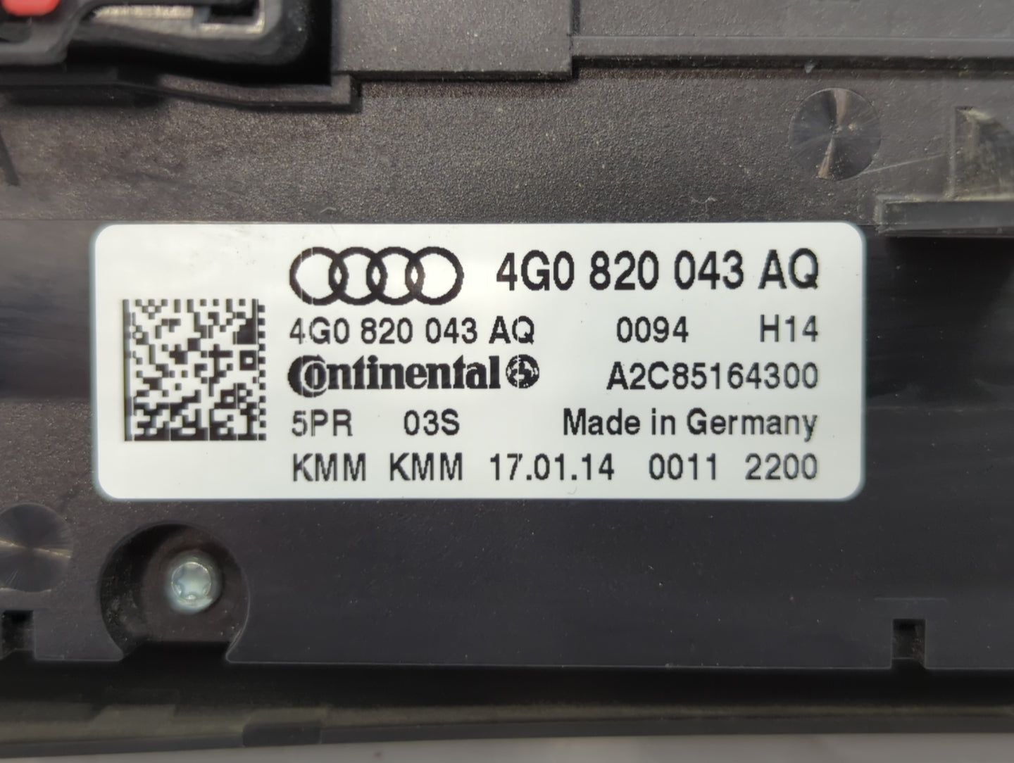 2014-2017 Audi A6 Climate Control Module Temperature AC/Heater Replacement P/N:4G0 820 043 AQ 4G0 820 043 AH Fits OEM Used A
