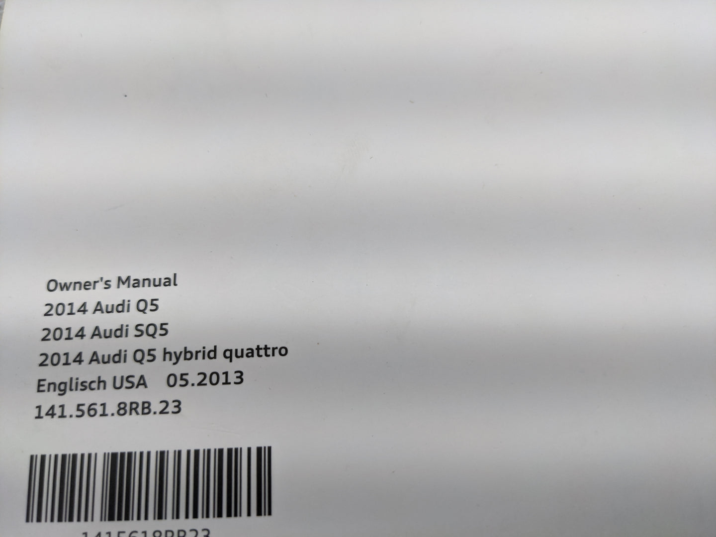 2014 Audi Q5 Owners Manual Book Guide OEM Used Auto Parts - Oemusedautoparts1.com