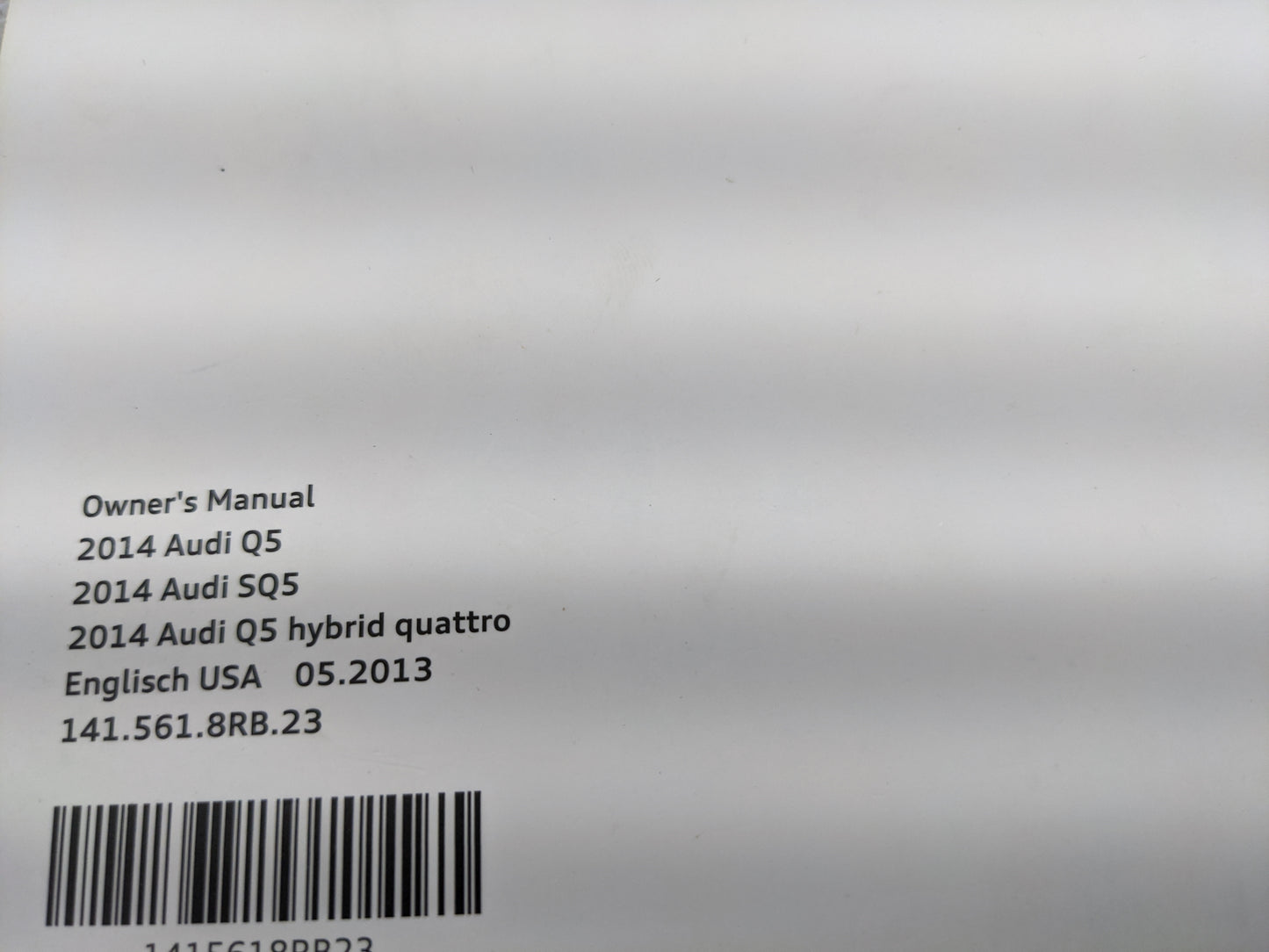 2014 Audi Q5 Owners Manual Book Guide OEM Used Auto Parts - Oemusedautoparts1.com